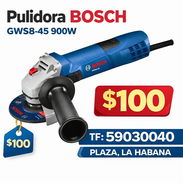 Pulidora BOSCH GWS8-45 / Esmeriladora angular 4-1/2' 900W (110V/60Hz) 11000RPM + DISCO DE DESBASTE, NUEVA EN CAJA. - Img 53620793