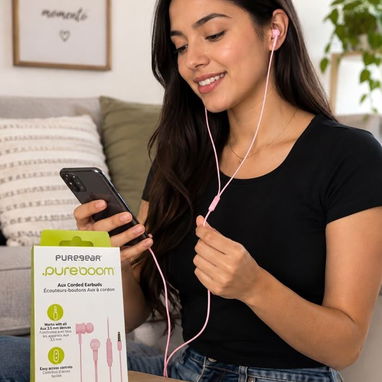 🎧 Audífonos PureGear PureBoom – Cable 3.5 mm (Rosa) - Img 127545669