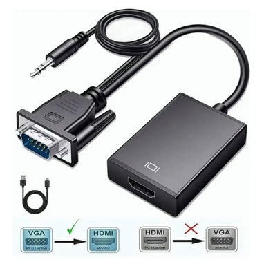 Adaptador VGA a HDMI con audio y alimentación de corriente - Img 121652910