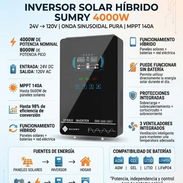 Inversor Solar Híbrido SUMRY 4000W, 8000W de potencia pico, ENTREGA DE FACTURA - Img 56951021