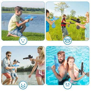 🔫 Pistola de Agua Eléctricas 💦 Juguetes de Verano 🌞 Alta Capacidad ✨ Iluminadas con Silenciador Automático - 5/5