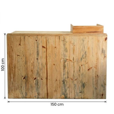 Mostrador de pino hecho a la medida, ideal para puntos de cobro y atención al cliente, con frente cerrado. - Img 115677946