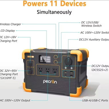 🔋 PECRON E600LFP 1200W/ 614Wh/ 2000W Picos – Energía Portátil con Batería LiFePO4 ⚡ - 2/6
