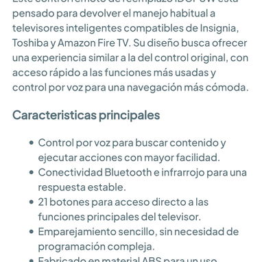 Control remoto para Insignia Toshiba Amazon Fire Smart TV, con Voice Control 🌐 - 4/5
