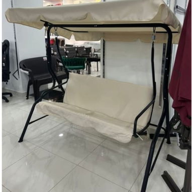 Columpio de Jardín de 3 Plazas, Balancín de Exterior con Toldo Ajustable 170 usd verde crema y blanco - Img 124955429