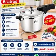 ‼️OLLA DE PRESIÓN 6 litros con junta de repuesto‼️ 🧾Propiedad y Factura 💢MARCA EKO 🚛ENVÍO GRATIS 💢Garantía 6 Meses - Img 58439570
