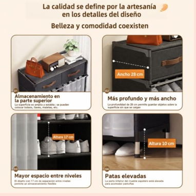 Zapatera de 7 niveles con gavetas y protección antipolvo (DH) - 2/3