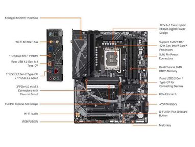 0km✅ Board Gigabyte Z790 Eagle AX 📦 12Gen-13Gen-14Gen, DDR5 ☎️56092006 - Img 65590660