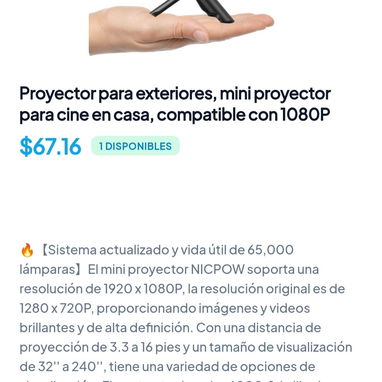 Proyectores portátiles y para exteriores. - Img 127414575