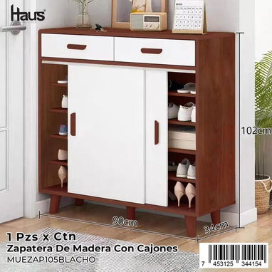 👟🪵 ZAPATERA DE MADERA CON GAVETAS Y PUERTAS – Organiza tus zapatos con estilo y seguridad 🪵👟 - 4/4