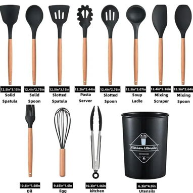 Juego de 12 utensilios de cocina de silicona profesionales TH 20 - Img 123463807