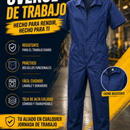 OVEROLES DE TRABAJO MANGA CORTA 🔥 COMODIDAD Y RESISTENCIA PARA CADA JORNADA | TALLAS S, M Y L - Img 55717159