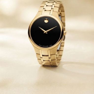 ⌚✨ RELOJ MOVADO DORADO CON ESFERA NEGRA ✨🦋 - Img 126071995