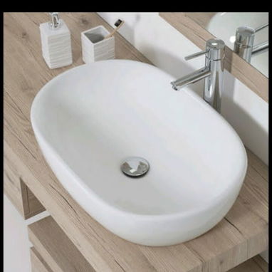 Muebles con espejo , Lavamano Roca sobre e empotrar  Lavamano Victoria de pedestal - 5/10
