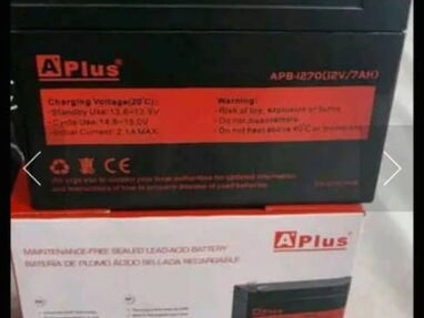 Vendo Baterías de backup o motos 12V y 7A nuevas en su caja Marca APlus interesados Tlef 52930222, en 7500 cup - Img main-image-43607575