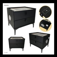 🚧 MESA DE NOCHE CON BLUETOOTH CON 2 GAVETAS 50 x 44 x 40 cm 🚧 - Img 54590761