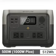 EcoFlow RIVER 2 Max con 512Wh, 500W - Pico 1000W, Batería LiFePO y Carga Rápida Estación de Energía Portátil - Img 55839083
