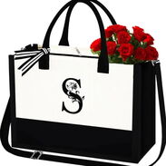 Bolsa de mano bordada con monograma para mujer/bolsa de playa/bolsa de lona new+++ - Img 45563417