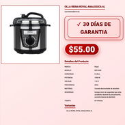 Olla Reina Royal REPC60E 6 Litros Peso Ligero 1.25 lb Olla Multiuso Royal REPC60E Analogica 6L Carga 110V 60Hz VPT-0153 - Img 57969647