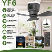 Ventilador de techo recargable YF6 Baterias de lithium DE 12MIL MHA 12 a 15 hr de duración BUEN FLUJO DE AIRE - Img 56542738