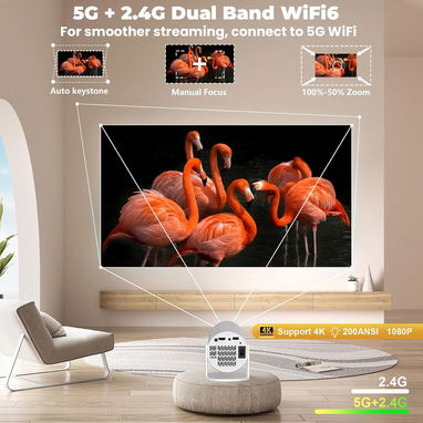 PROYECTOR HD XBJ CON RESOLUCION NATIVA 1280X720P Y SOPORTA 1080P Y 4K. TIENE WIFI Y BLUETOOTH. NUEVOS**52437713 - Img 123323695