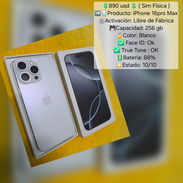 IPhone 16pro Max con su sim física para venta o cambio solo por iPhone o Samsung s24 o s25 ultra y vuelto a mi favor - Img 55054532