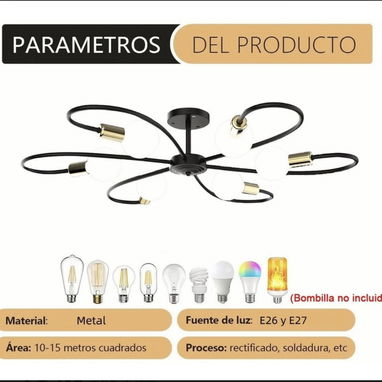 A-12 Lámpara De Techo Moderna vintage sputnik De 6 Luces 54321470 + modelos … - Img 112159840