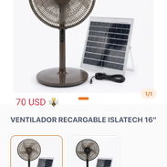 Ventilador recargable solary directo Islatech FS 8 horas carga - Img 56213461