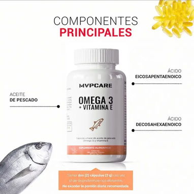 Omega 3 y Vitamina E./ 100 cápsulas - Img 123093494