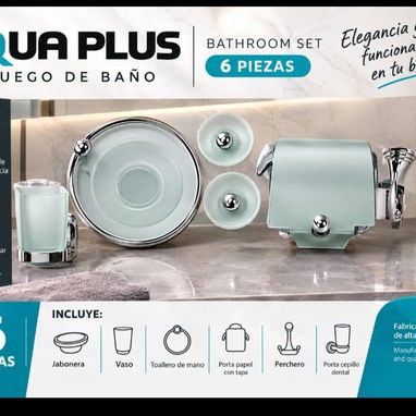 Set Aqua Plus Set de accesorios de cerámica  Juego de baño Inodoros Monolítico  Válvula de desagüe Lavabo Muebles de bañ - 4/10