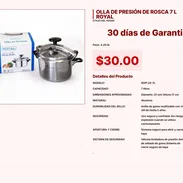 OLLA DE PRESIÓN DE ROSCA 7 L ROYAL VPT#-0220 - Img 55242169
