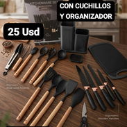 SET DE UTENSILIOS DE COCINA CON CUCHILLOS Y ORGANIZADOR, Entrega por un mínimo costo adicional para toda La Habana - Img 54681125