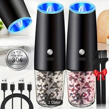 Juego de 2 molinillos eléctricos de sal y pimienta - 3/5