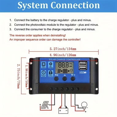 Controladores de carga solar MPPT de 100A con pantalla LCD, utilizado para baterías de 12V/ 24/36/48 - Img 121616258