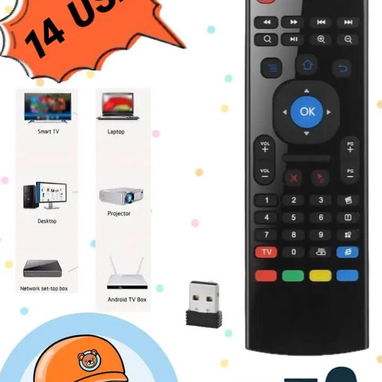Mini teclado con mouse táctil I8 13 USD y Mini teclado con mando Air Mouse 14 USD. Mensajería con costo adicional. - 2/2