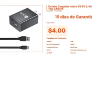 Cargador Micro USB V8 GAR124: Ideal para Parlantes, Tablets y Celulares VPT#-0097 - Img 55656525