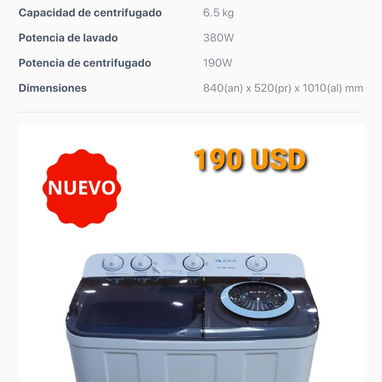 Lavadora 10 kg semiautomática - Img 113227441