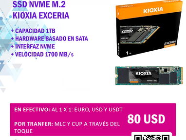 SSD M.2 Kioxia Exceria 1TB NVMe | 80USD | Nuevo en caja - Img 60070090