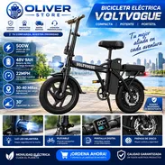 BICICLETA ELÉCTRICA PLEGABLE VOLTVOGUE   • 500 Wats  • 48 Volt  • 9 AH  • ⁠VELOCIDAD MÁXIMA 35k/ •*solo x hoy - Img 58214584