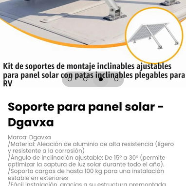 Soporte para panel solar - Dgavxa. Incluye la tornillería completa de acero inoxidable. - 3/4