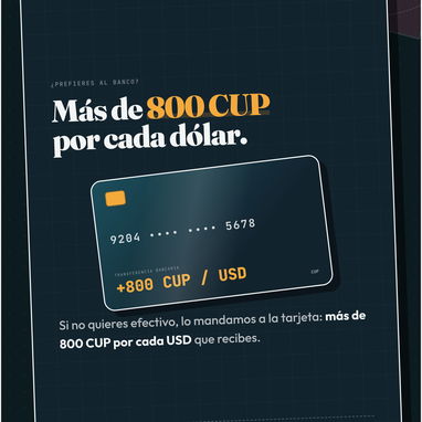 ENVÍO DE DINERO A CUBA | REMESAS A CUBA | ENVIO DE EUROS USD MXN CAD UYU BRL A CUBA | CUP EFECTIVO | CUP TRANSFERENCIA - 5/6