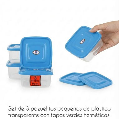 Set de 3 pozuelitos pequeños plásticos - 2/4