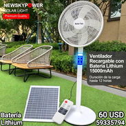Ventilador recargable de Pie batería de lithium 12h con LED Panel USB control remoto 60 USD nuevos en caja - Img 55164739