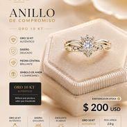 Anillo de Compromiso en Oro 10 KT - Diseño Exclusivo - $200 USD - Img 56807628
