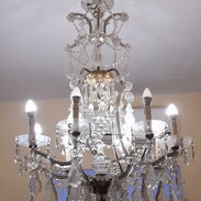 Hermosa, grande y fina lámpara muy antigua de cristal checo - Img 45389340