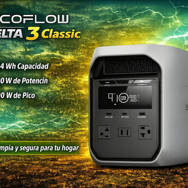 ⚡ECOFLOW DELTA 3 CLASSIC  🔋1024 Wh Capacidad LiFePO4  ✅ 1800 W Potencia Nominal  ✅ 3600 W Potencia Pico  🧾 Garantía 7 - 2/2