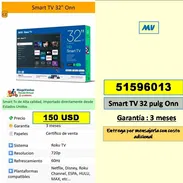 Smart TV 32 pulgadas Onn 150 USD ...51596013...Transporte costo adicional...Garantia 3 meses (MV-729) - Img 56547885