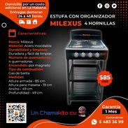 🥘 MILEXUS 🥘 COCINA CON ORGANIZADOR MILEXUS 4 HORNILLAS. MENSAJERÍA CON FACTURA Y GARANTÍA. TLF 54833699 - Img 53659758