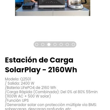 Estación de Carga SolarPlay - 2160Wh. Modelo: Q2501 - 3/6
