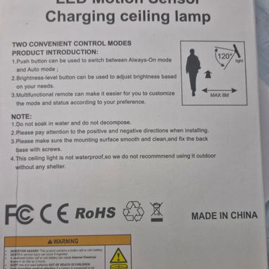 LÁMPARA LED RECARGABLE CON SENSOR DE MOVIMIENTO MODELO SL01 - 2/3